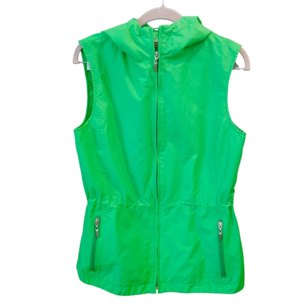 Talbots Vibrant Green Sleeveless Zip-Up Vest